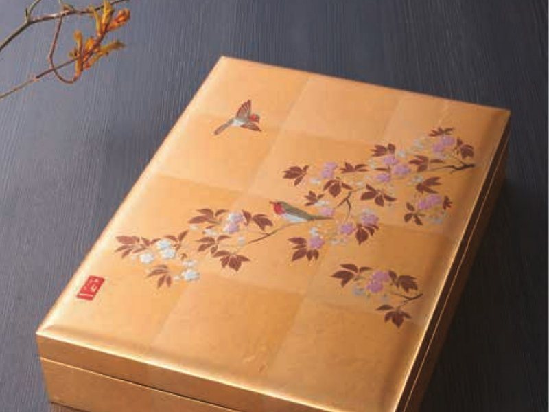 〈箔一〉花見鳥 手許箱（サライの贈り物×リンベル 30,900円コース掲載）
