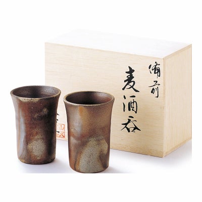 備前焼 山天窯 棧切り 組麦酒呑揃