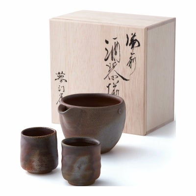 備前焼 山天窯 棧切り 酒器揃